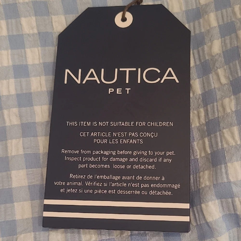 Nautica Plaid Pet Shirt Faux Button Flannel Collared Sleeved Checkered Top NWT